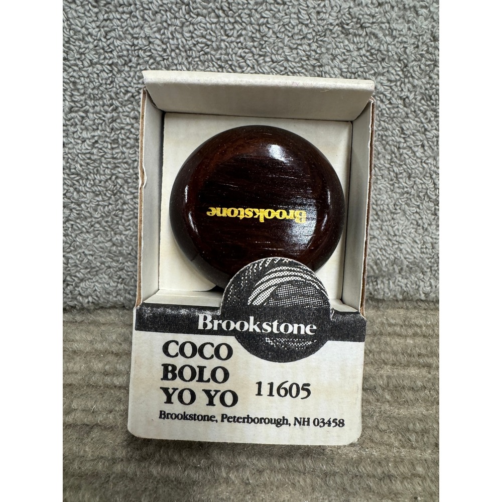 Vintage Brookstone Cocobolo Wood Yo Yo Brown Wooden Skill Toy Model 11605 Boxed